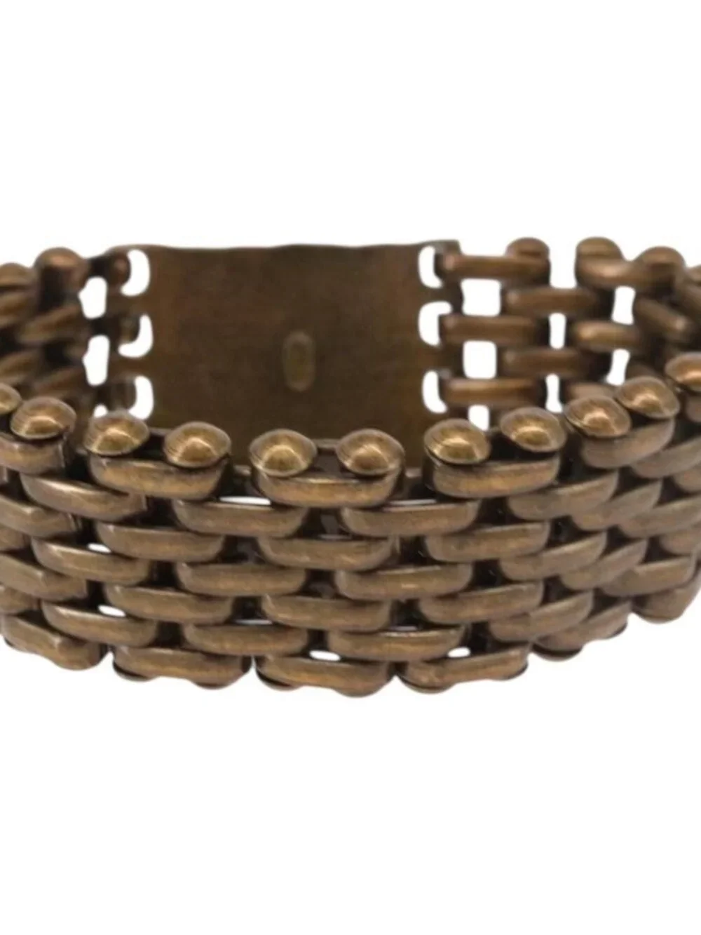CHANEL Bracelet Metal Gold Tone CC Auth BA13634M